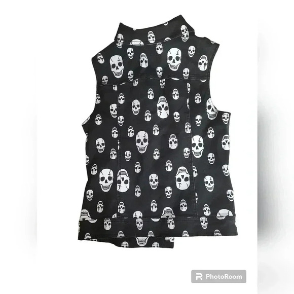 TRIPP TOXIC SKULL JEAN JACKET VEST - Picture 3 of 3